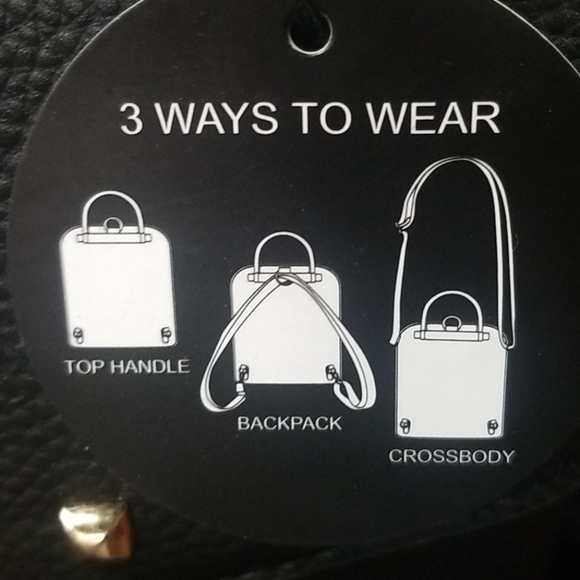 Deluxity Black Purse Tote,Backpack,Cross Body - Picture 2 of 11